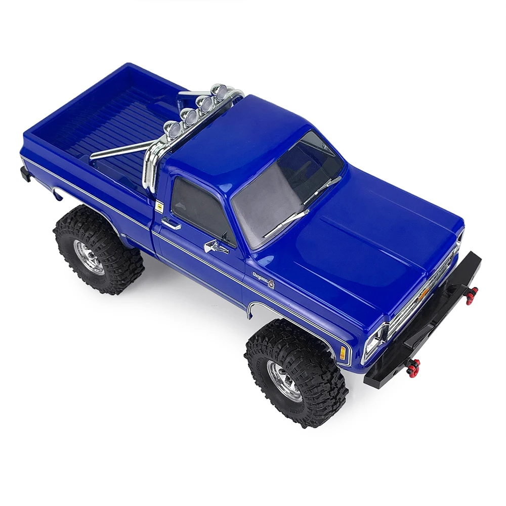 YEAHRUN Metall Simulation Vorne/Hinten Anti-kollision Stoßstange mit U-förmigen Abschlepphaken für TRX-4M Chevrolet K10 1/18 RC Auto Upgrade Teil