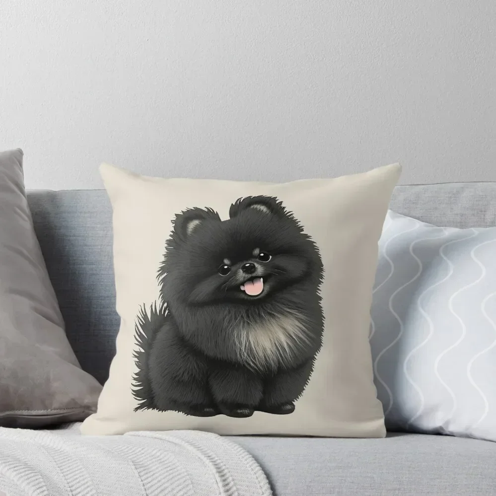 

Black Pomeranian Throw Pillow Elastic Cover For Sofa Christmas Pillowcase Christmas Pillows Christmas Cushion For Home pillow