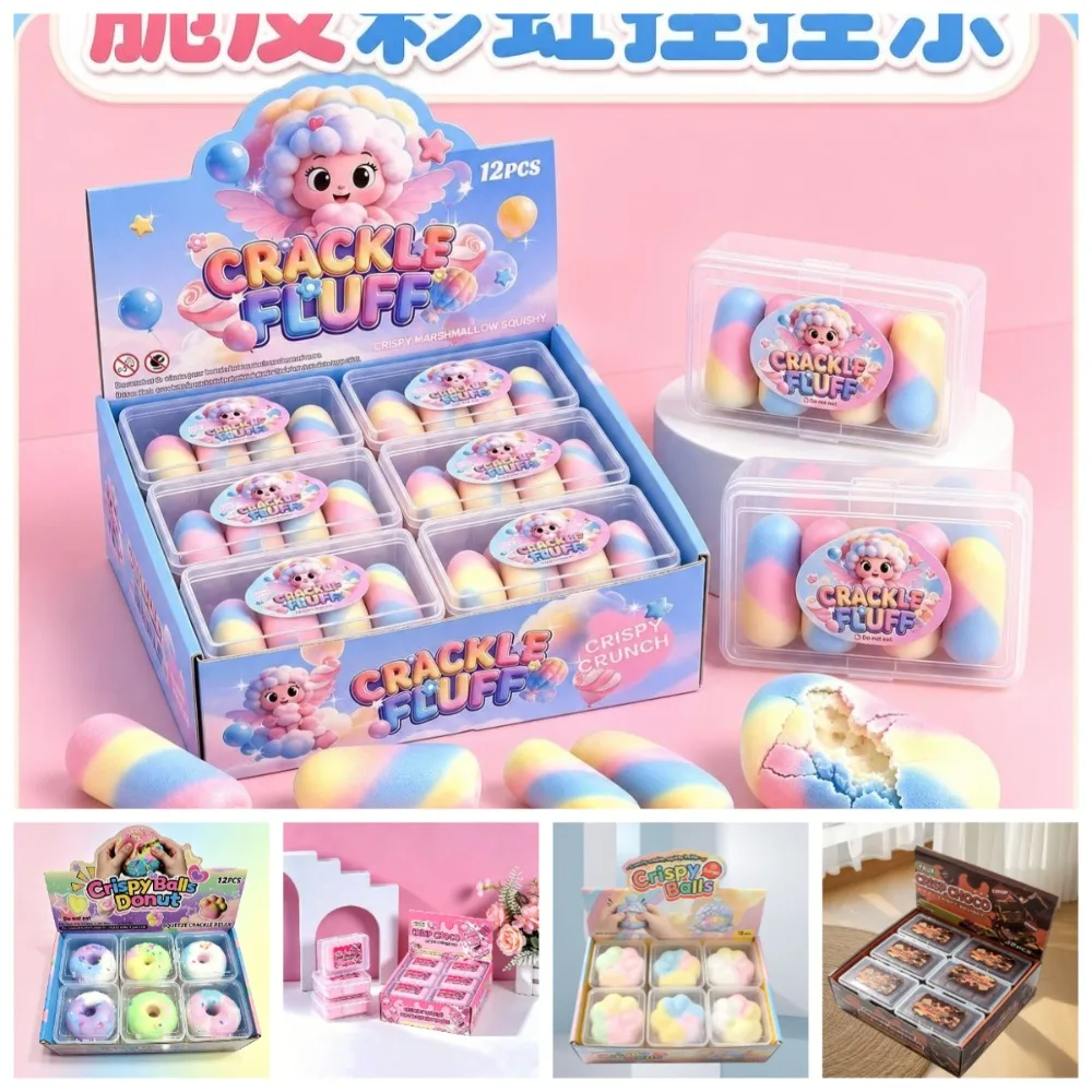 Crispy Chocolate Crunchy rainbow Sugar Donut Macaron Hand-Made Ball Anti-Stress Artifact