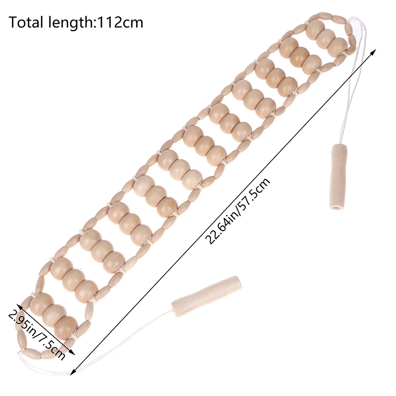 Strumenti per massaggio anticellulite con corda per massaggio alla schiena in legno Strumenti portatili per automasaggi per la cura del corpo del sollievo dal dolore muscolare della gamba del collo