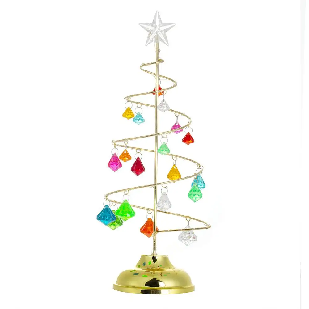 

Christmas decorations gift plating wrought iron tree crystal christmas tree crystal table ornaments night light