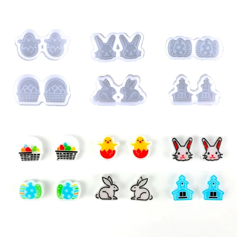 Easter Moulds Earring Resin Silicone Molds Ear Studs DIY Jewelry Casting Mold Dropship