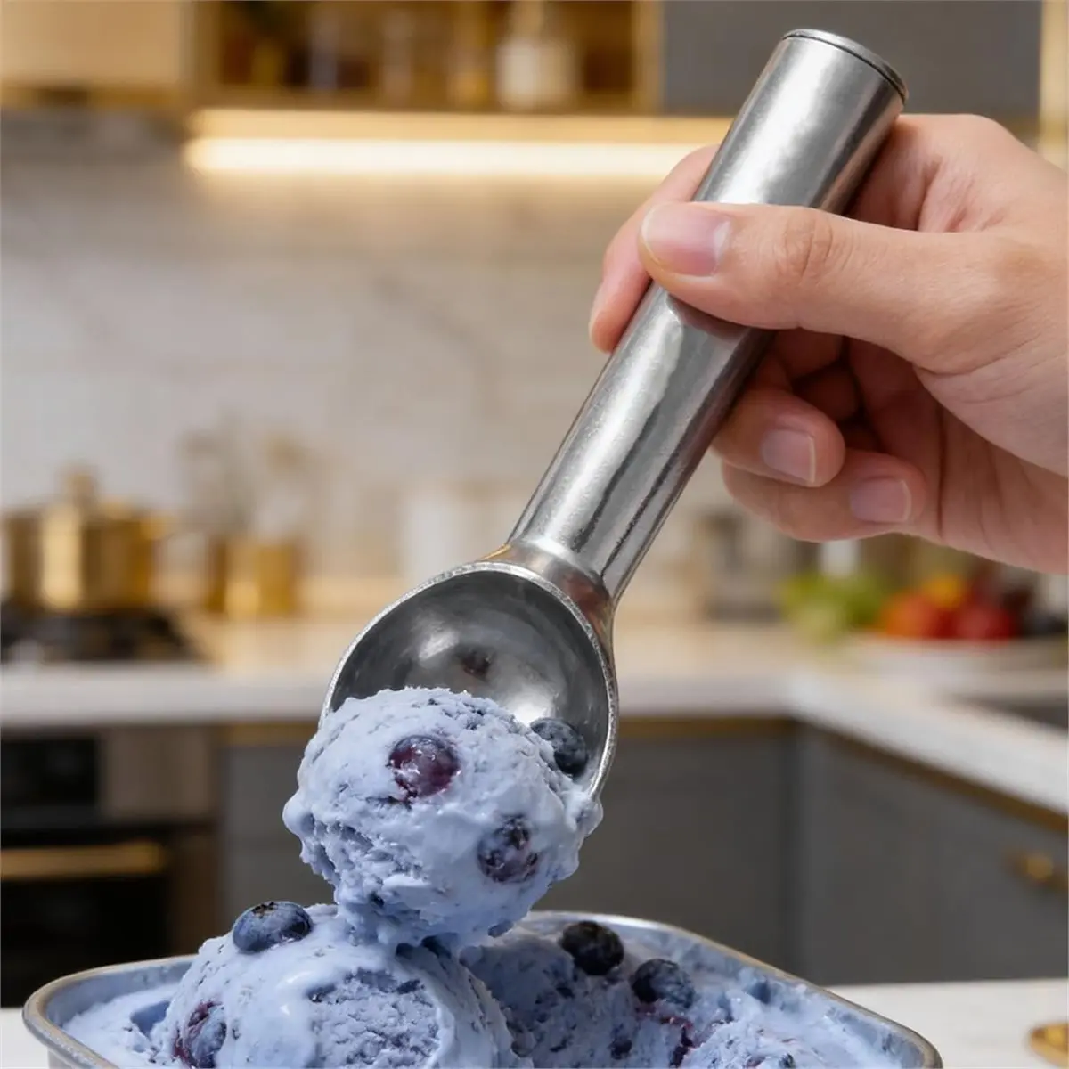 

Personalized Ice Cream Scoop , Custom One-Piece Metal Scoop for Gelato Sorbet Cookie Dough Fruit