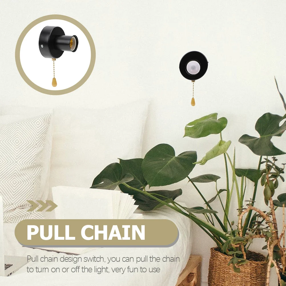 

Bedside Switch Pull Chain Light Fixture Ceiling Lamp Holder Wall Light Socket Replacement Lamp Accessory Pullswitch
