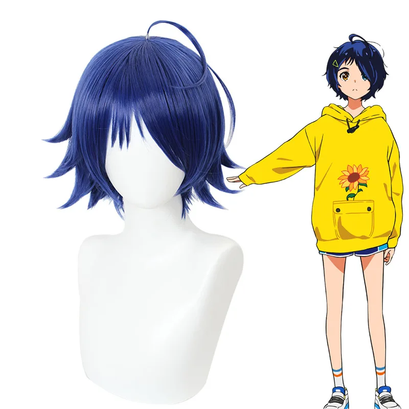 Anime Cos Wonder Egg Priority Ohto Ai Cosplay Costumes Hoodie Yellow Vast Sunflower Pullover Shorts Wig Suit Halloween Outfit