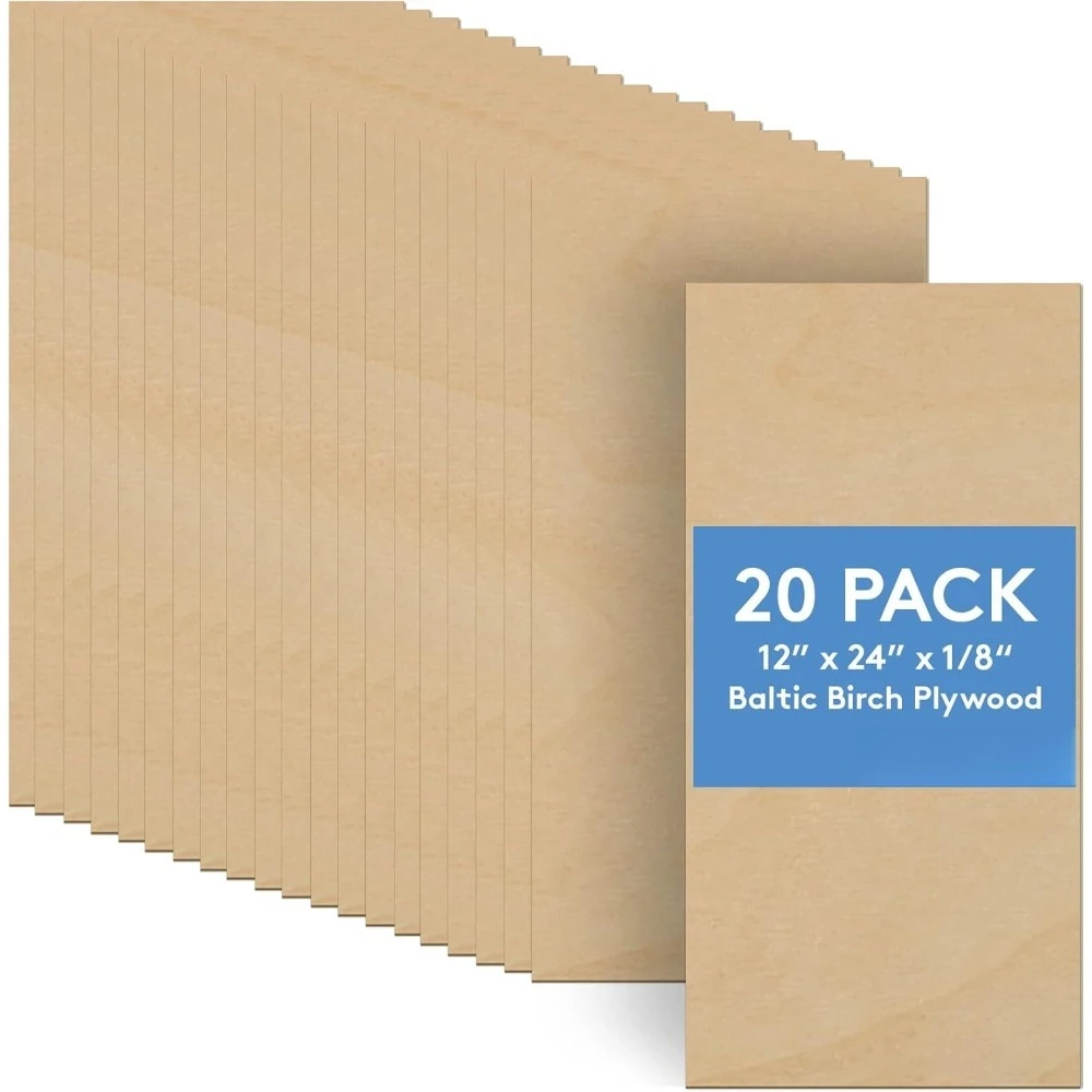 

Листы балтийской фанеры березы, 3 мм, 1/8 x 12 x 24 дюйма, класс B/BB, 20 шт., лазерная древесина с ЧПУ