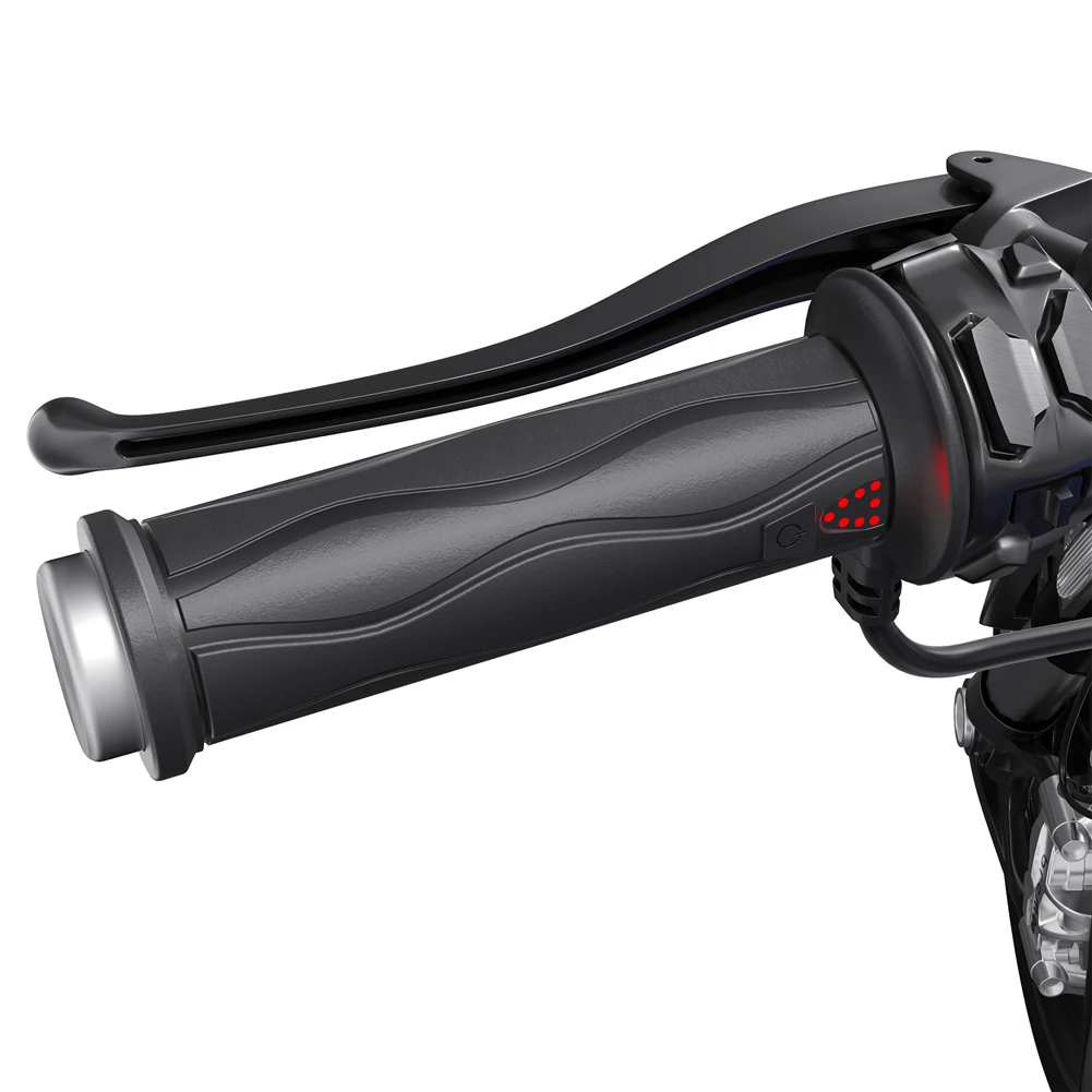 

DC 12V Electric Molded Grips Waterproof Adjustable Hot Grip Handle 5-Gear Motorcycle Heating Handlebar Smart Temperature Control