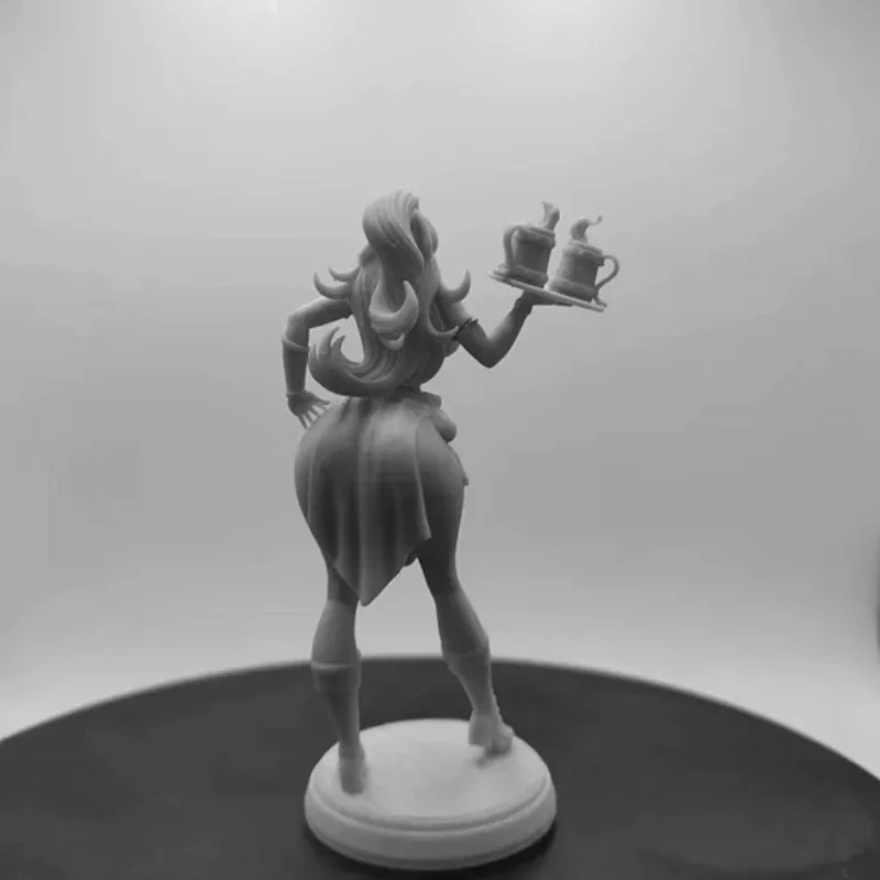 Figura GK en miniatura femenina de cerveza de taberna, figura de resina a escala 1/24, Kit de modelo ensamblado, Kit de modelismo sin montar y sin pintar
