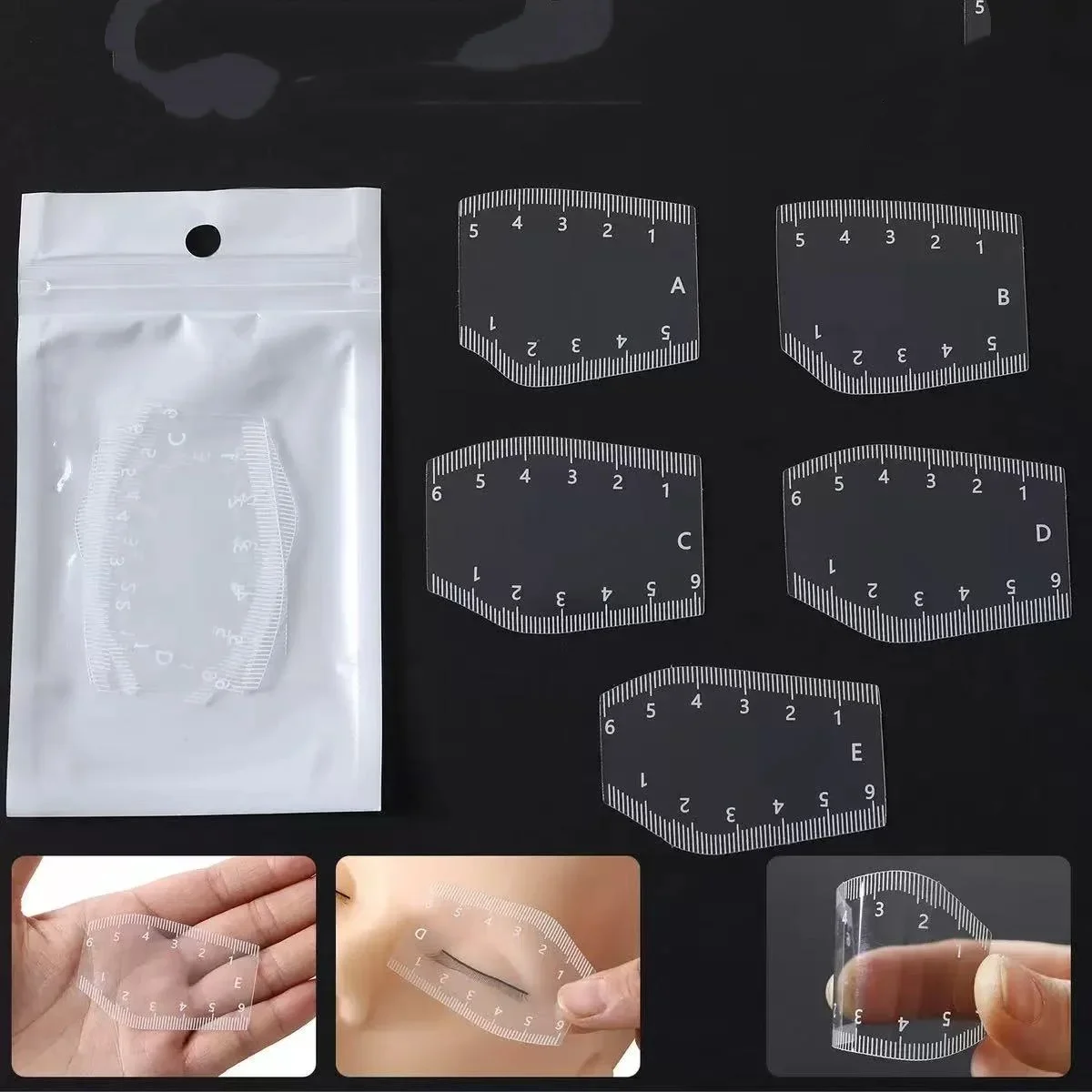 Eyebrow Stencil Ruler Template Reusable Transparent Eyebrow Shaping Guide Stencils DIY Eyebrow Measurement Tool for Makeup