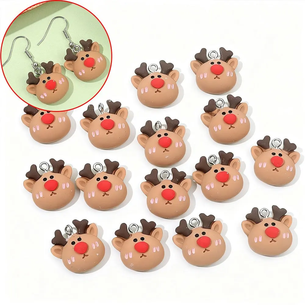 

3/12/24/48 шт. коричневые рождественские подвески с оленями, ожерелье, серьги «сделай сам», День благодарения, Рождество, Хэллоуин, аксессуары на День святого Валентина