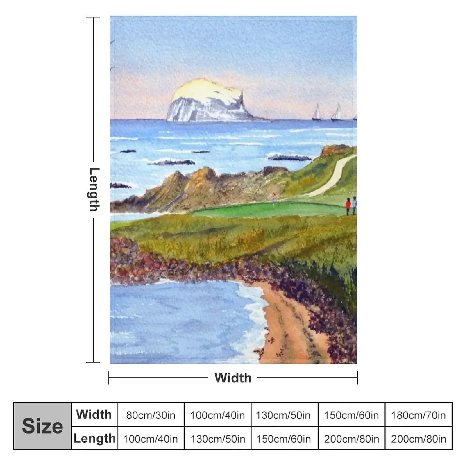 The Glen Golf Course 13th green North Berwick Scotland Throw Blanket Heavy Weighted funny gift Polar Blankets