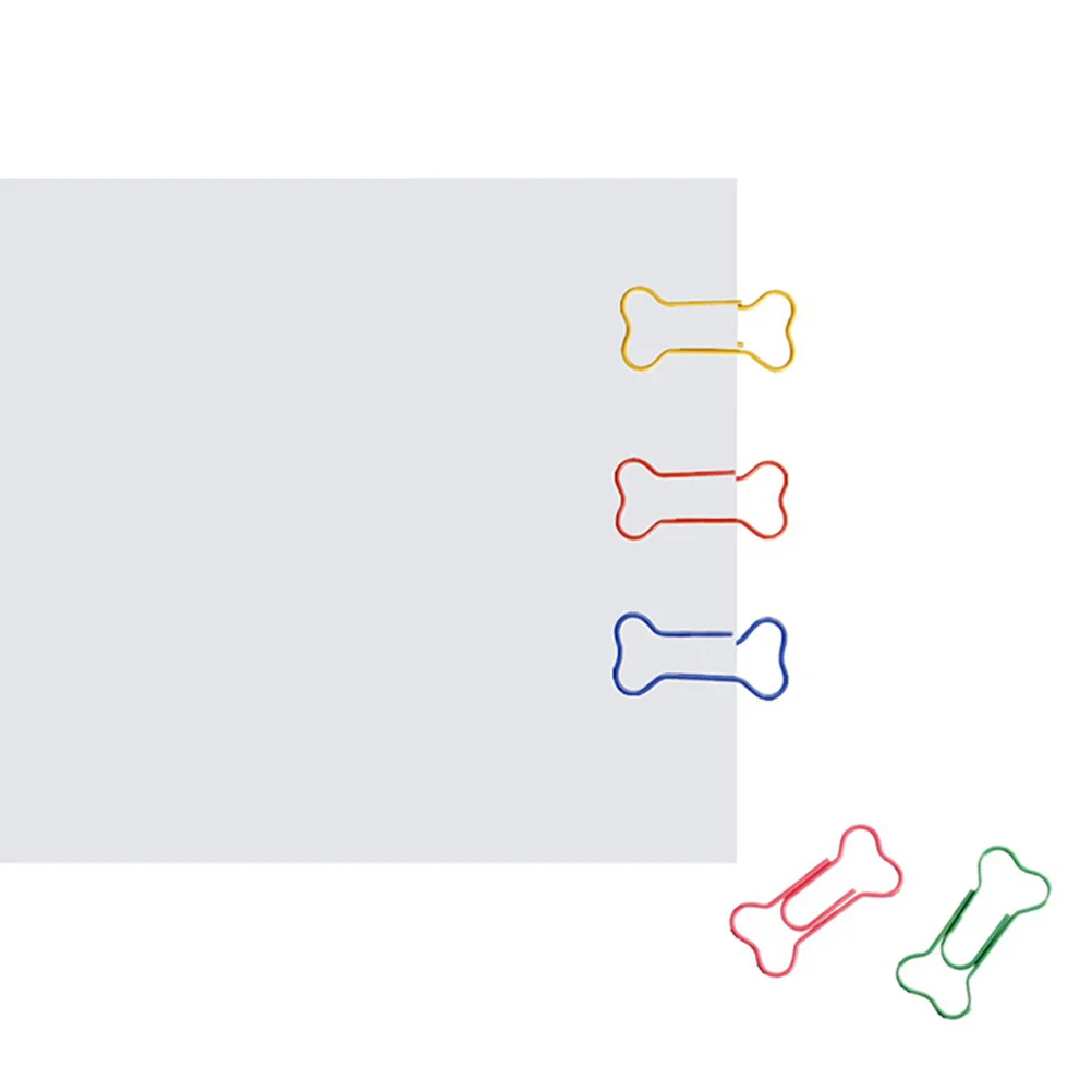 Bone Paper Clip Animal Clips Colored Office Bookmark Pin Shape Note Cartoon Metal