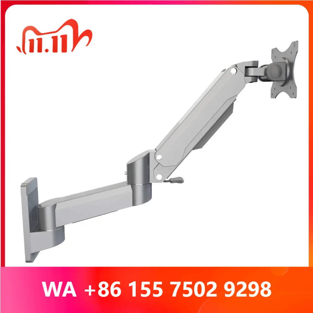 Ergonomic Aluminum Stand Dual Desktop Arm Spring Automatic Bracket Adjus Swiel 90 Degree Tilt New Product