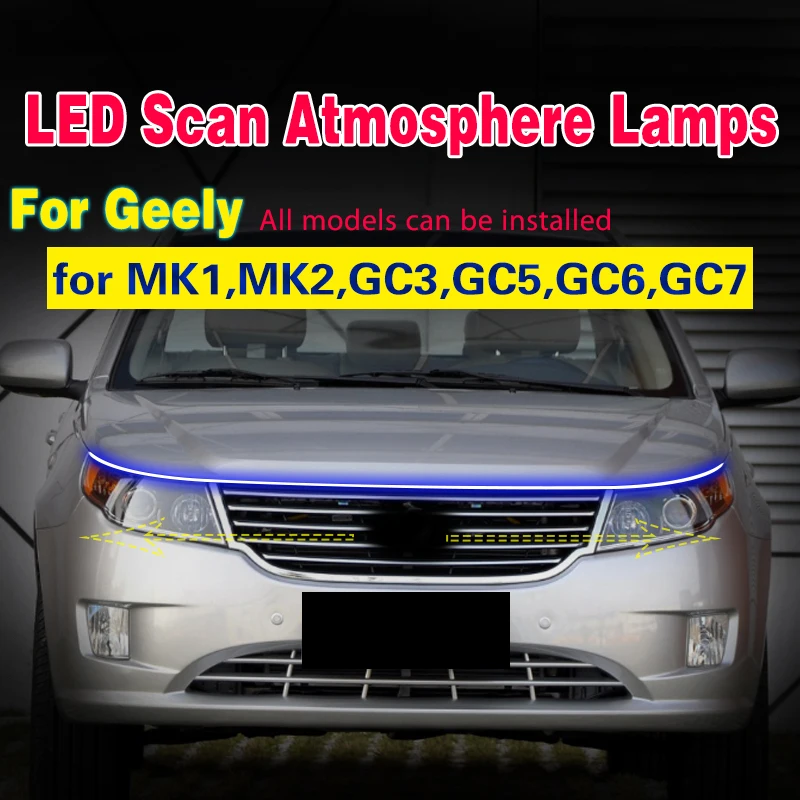 

1PCS 12v Car LED Daytime Running Light For Geely MK1,MK2,GC3,GC5,GC6,GC7 DRL Fog Lamp Scan Starting Decoration Atmosphere Lamps