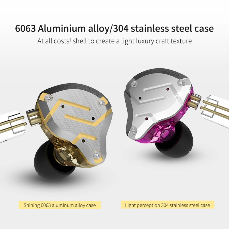 KZ ZS10 PRO Double Magnetic Dynamic Balanced Hybrid Driver in Ear Earphone Noise Canceling Earbuds HiFi Headphones Wired Headest