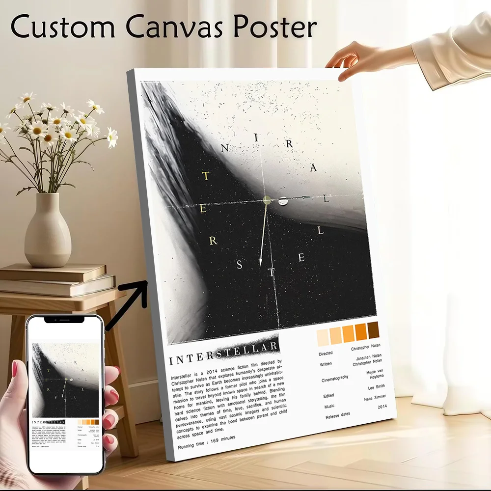 Interstellar Movie Poster Canvas Wall Art Personalized Print Modern Painting Perfect Gift for Specialty and Themed Home Decor