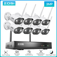 ZOSI 8CH 3MP H.265+ Wireless Security Cameras System Two Way Audio Waterproof IP Camera WiFi Video Surveillance CCTV NVR Kit