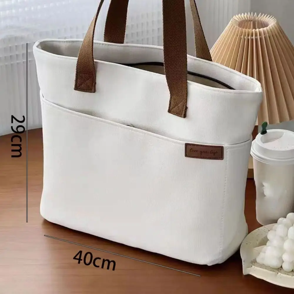 Women Casual Handbag Canvas Commute Bags Fashion Shoulder Bag Simple Large Capacity Shopper Bag