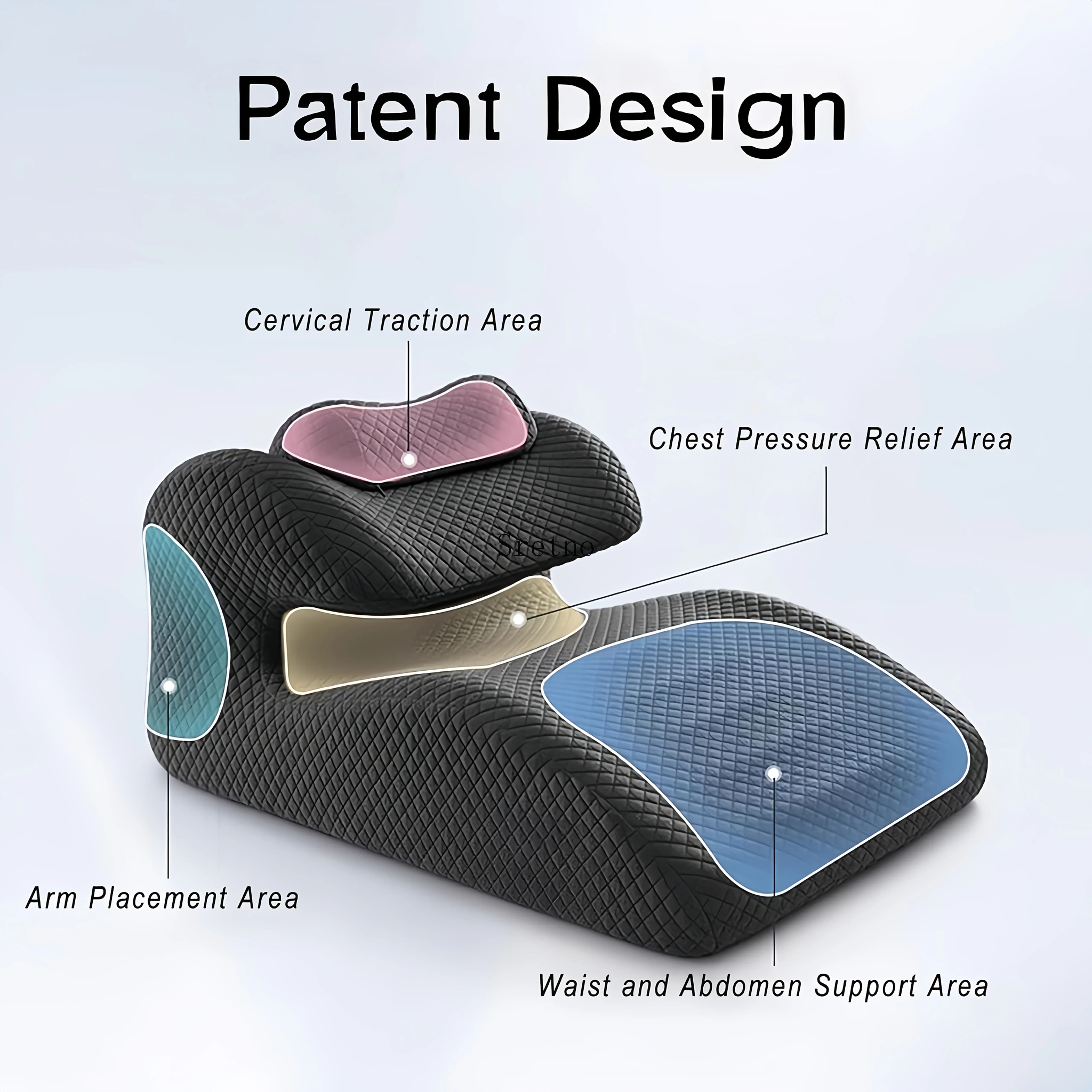 SRETNO Ergonomic Wedge Pillow Prone Sleep Pillow Stomach Acid Reflux Neck Pillows Reading Bed Back Cushions Couple Sweet Mat