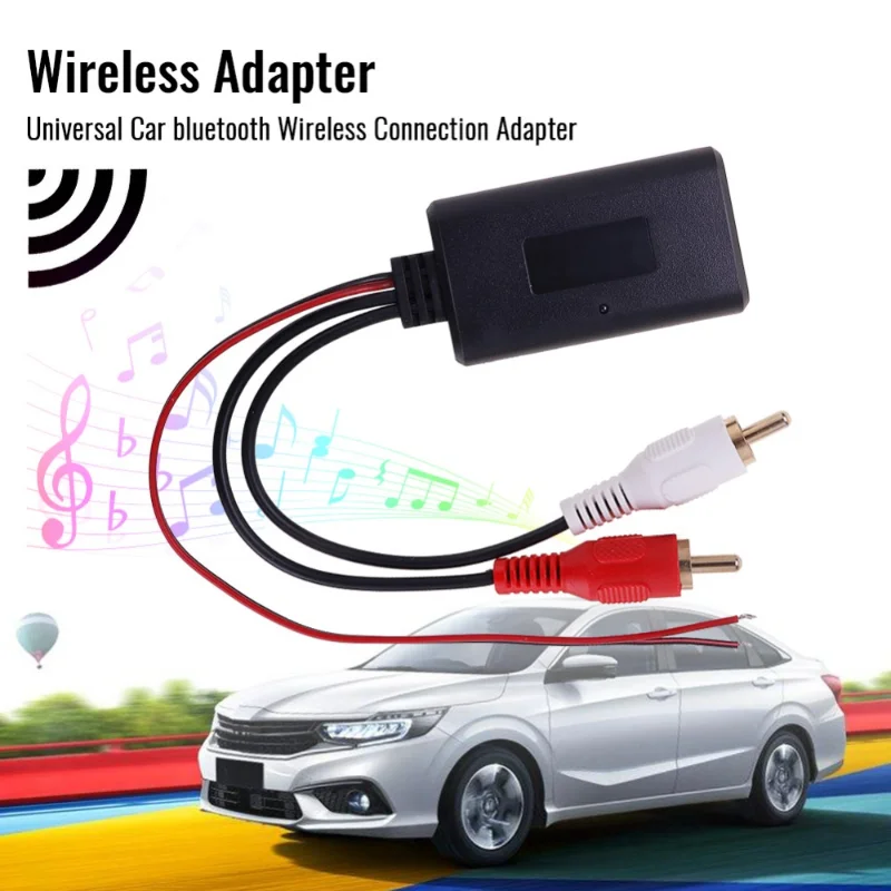 12V Bluetooth AUX Receiver Module 2 RCA Cable Adapter AUX Phone Call Handsfree MIC Adapter Radio Wireless Music for Car Audio