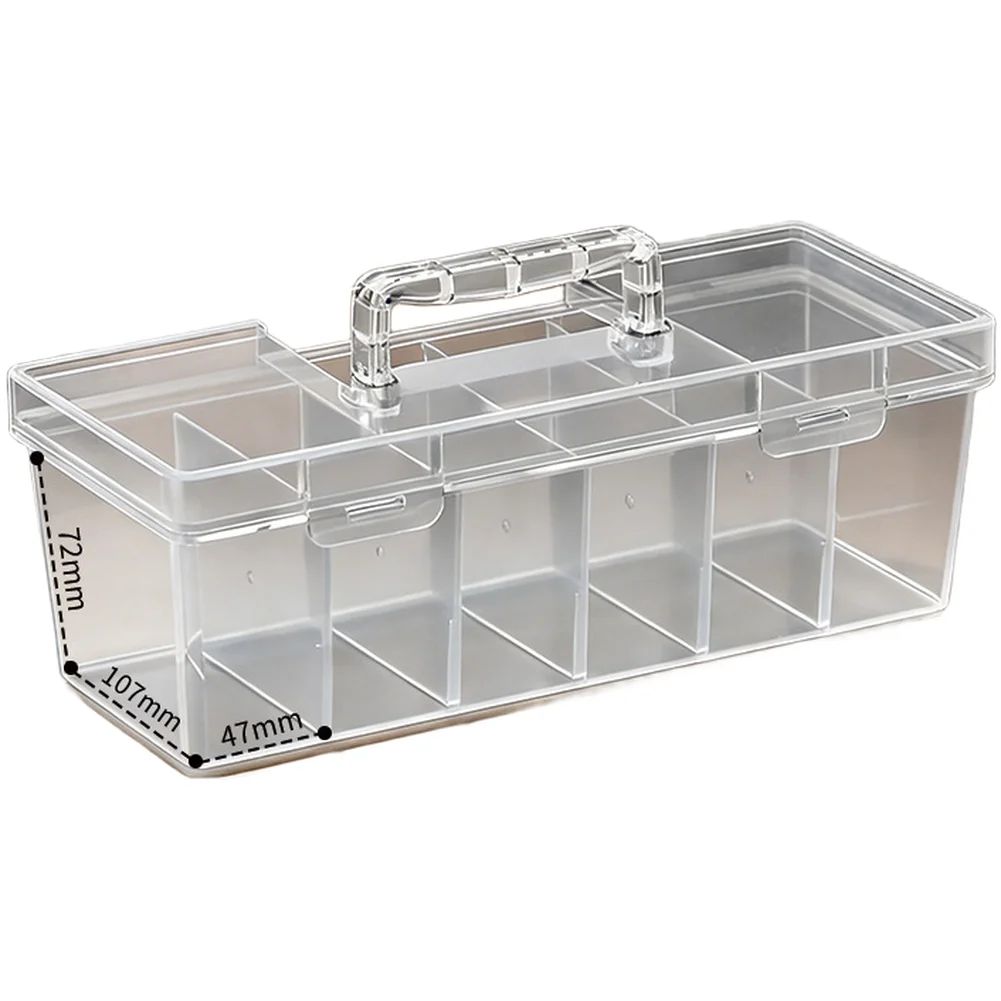 1pc Compartment Tool Parts Box Transparent Plastic Tool Storage Box With Removable Dividers For Screws Electronic Component