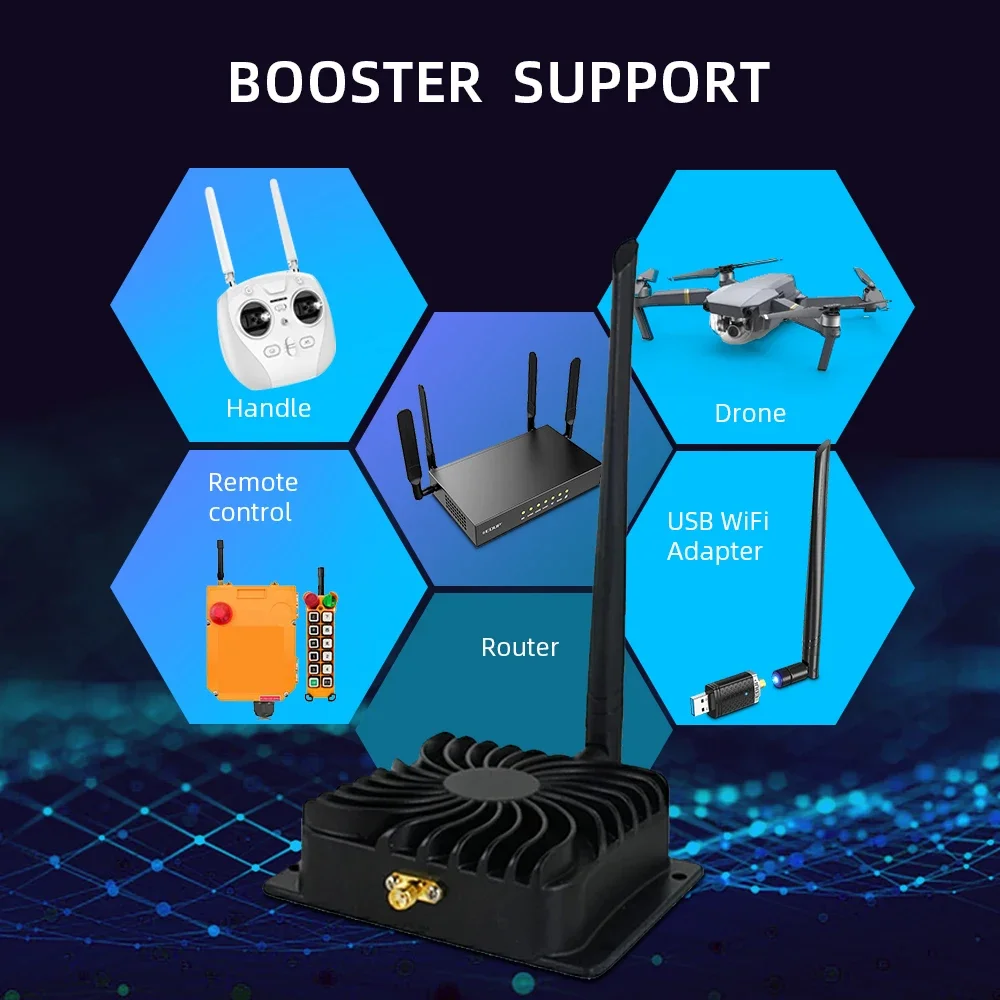 Edup-wifi booster 8w, amplificador de sinal, 2.4ghz, controle remoto sem fio, extensor de longo alcance