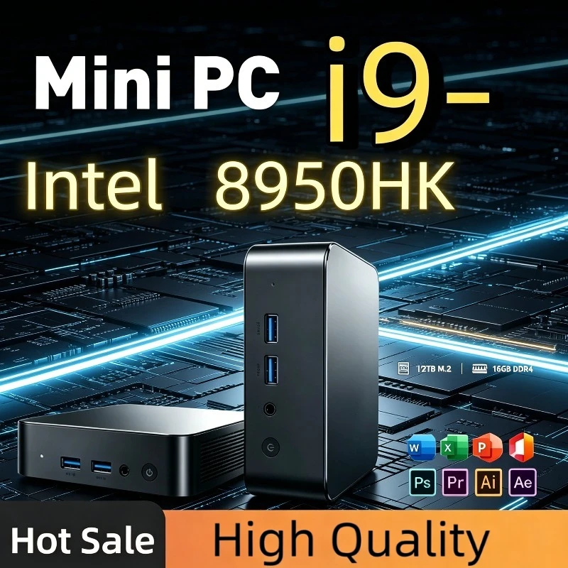 Intel Core i9 8950HK Mini PC 16GB RAM 1TB SSD PC Gamer Computer Dual WIFI 6 BT5.2 4K HD Mini Gaming Pc Desktop
