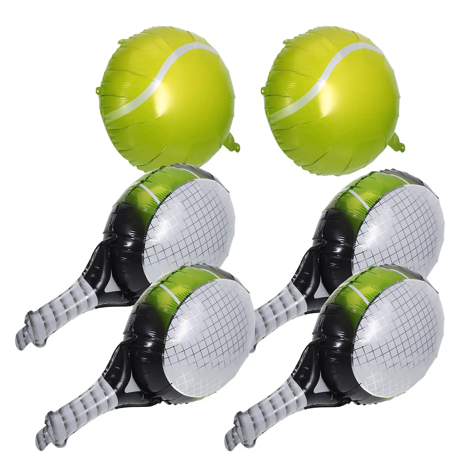

6Pcs Tennis Racket Birthday Tennis Ball Balloons Balloons 18Inch Aluminum Foil Party Decorations Birthday Supplies