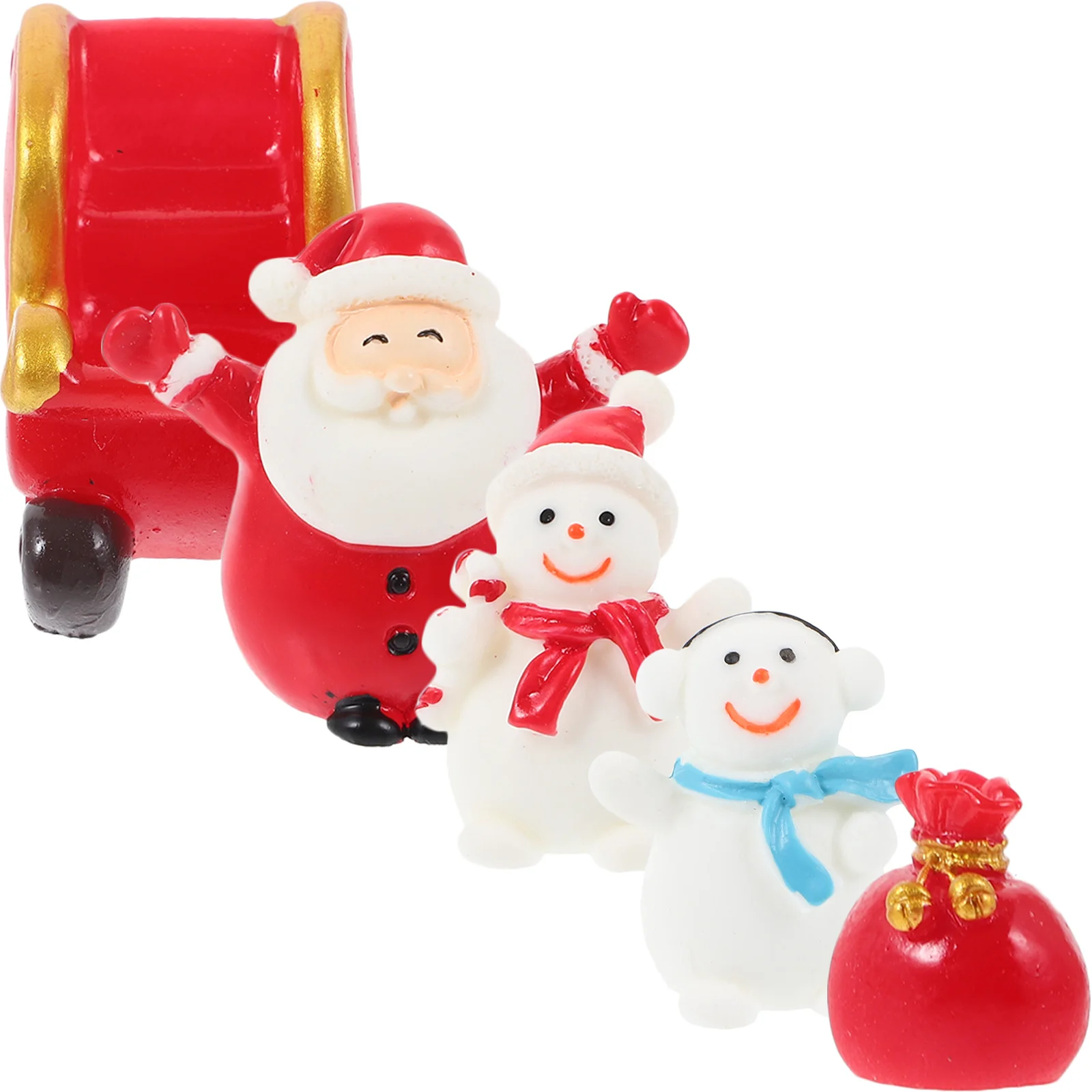 

5Pcs Christmas Snow Scene Ornaments Holiday Desktop Decorations Santa Claus Snowman Xmas Resin Crafts Party Supplies