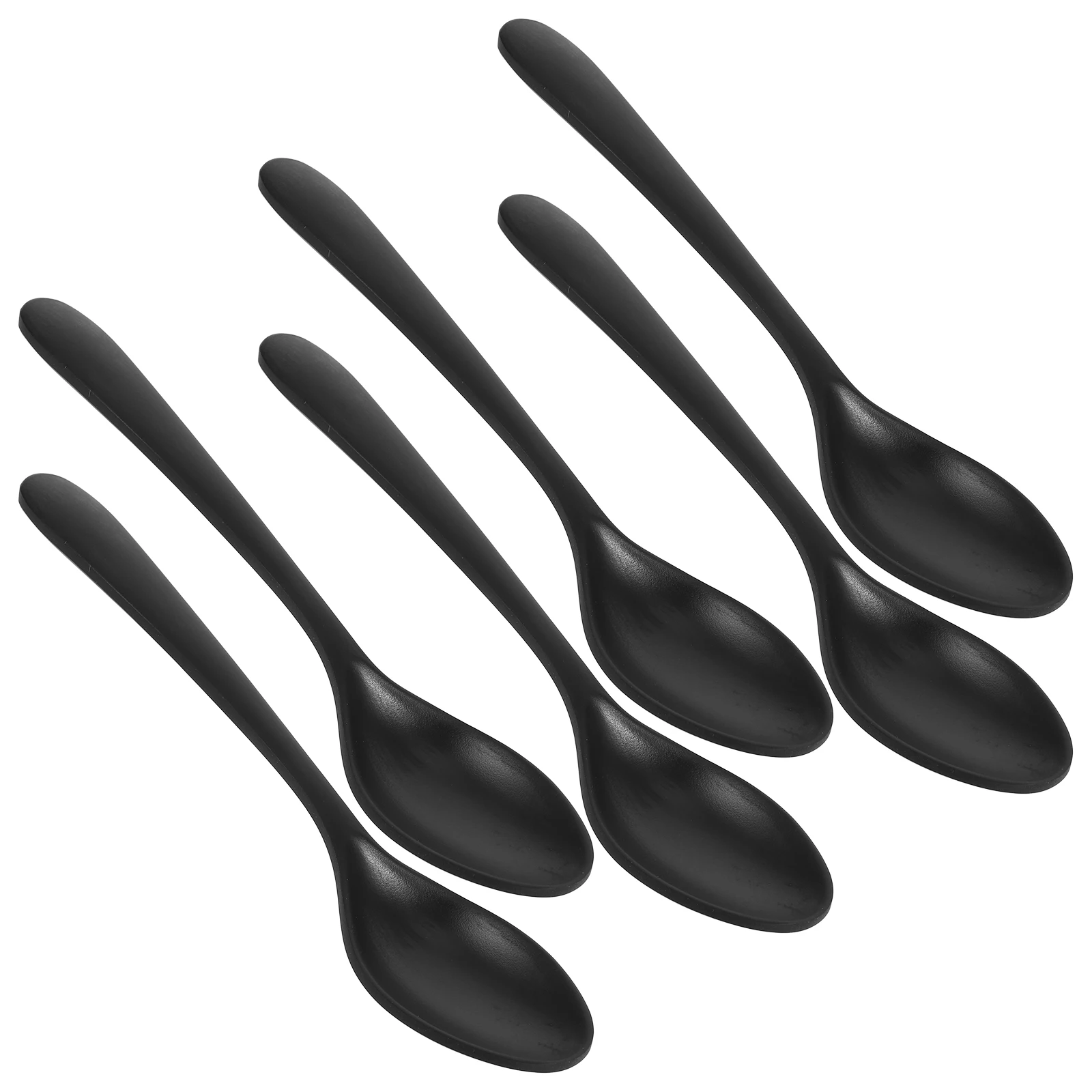 

6pcs Black Eco-Friendly Tableware Soup Flatware Spoon Restaurant Spoon For Restaurant Home Use (140071)
