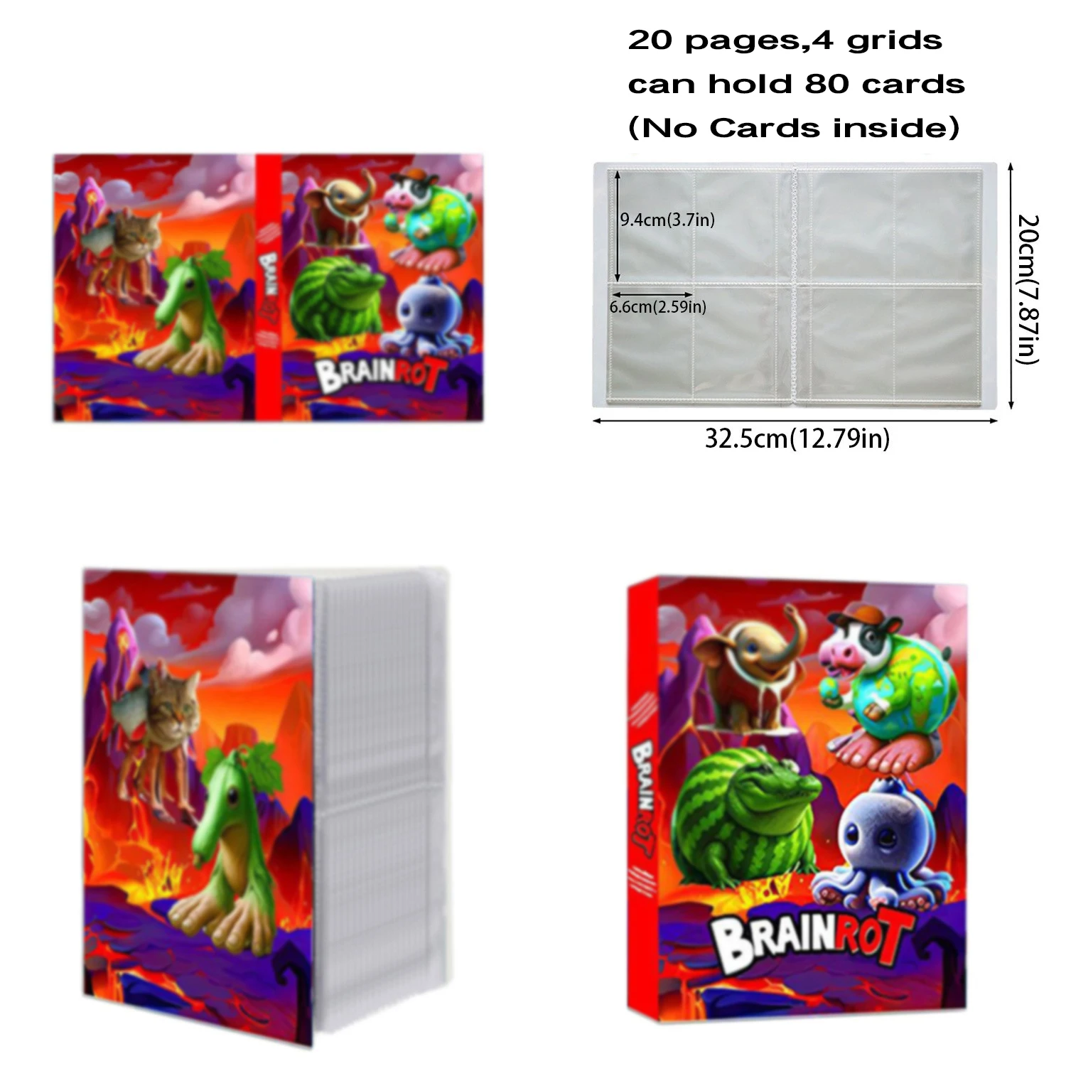 2026 New Italian Brainrot Card Holder Binder Collections Folder Anime Card Protector Card Album Notebook for Christmas Kid Gift view 4