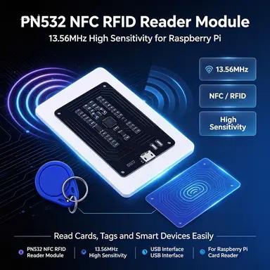 Raspberry Pi PN532 NFC RFID Module, 13.56MHz IC Card Reader, High Precision