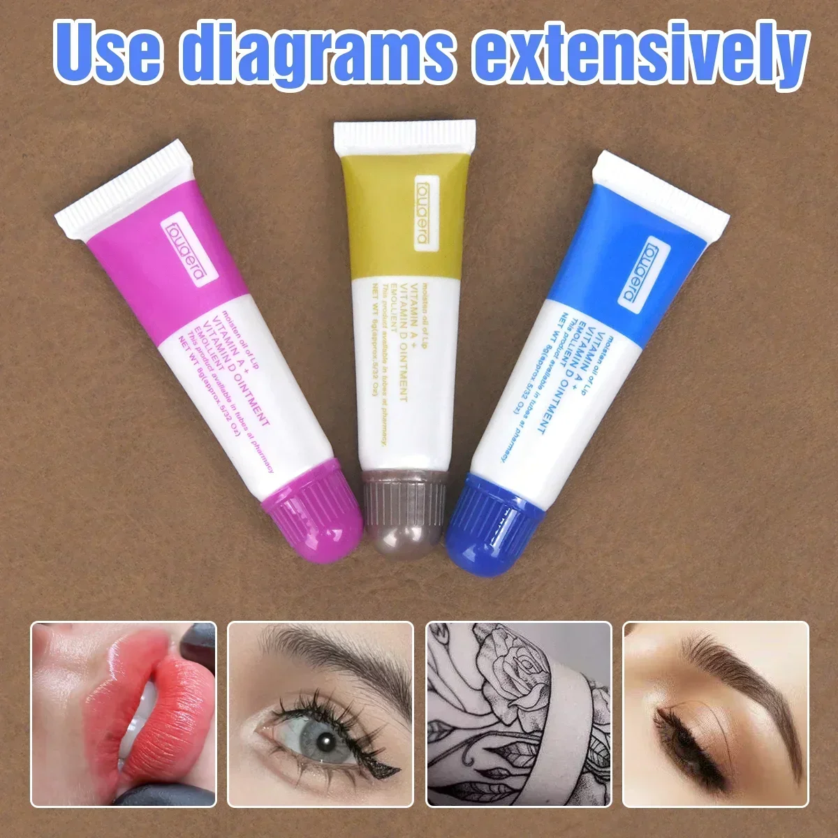 Narkasy Tattoo Aftercare Cream Vitamin A&D Ointment Skin Faster Healing Treament Repairing Cream for Tattoo Eyebrow 100/50/30pcs