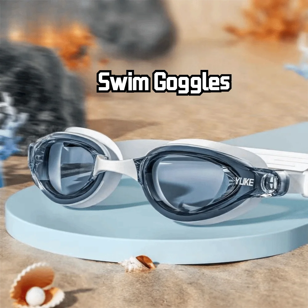 

Silicone Swimming Goggles High-definition Anti-fog Swim Eyewear Glasses UV Protection Leak-proof Flat Transparent Goggles Beach