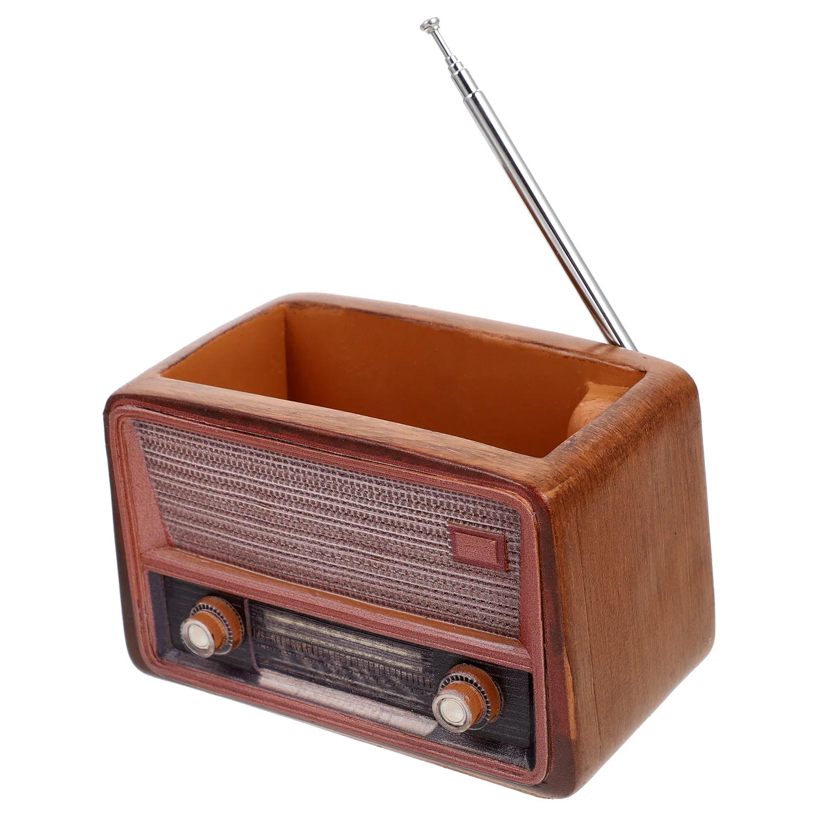 

Retro Radio Flowerpot for Succulents Small Plants Desk Home Decor Unique Gift Brown Retro Flower Pot R om Plug