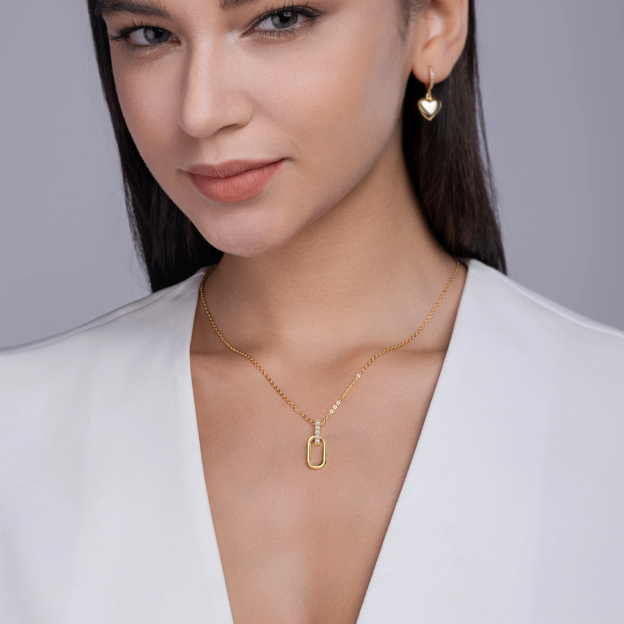 Naszyjnik damski Kfvanfi Moissanite S925 ze srebra próby 925 platerowany 18-karatowym złotem, wisiorek na imprezę, łańcuszek obojczykowy, luksusowa biżuteria.