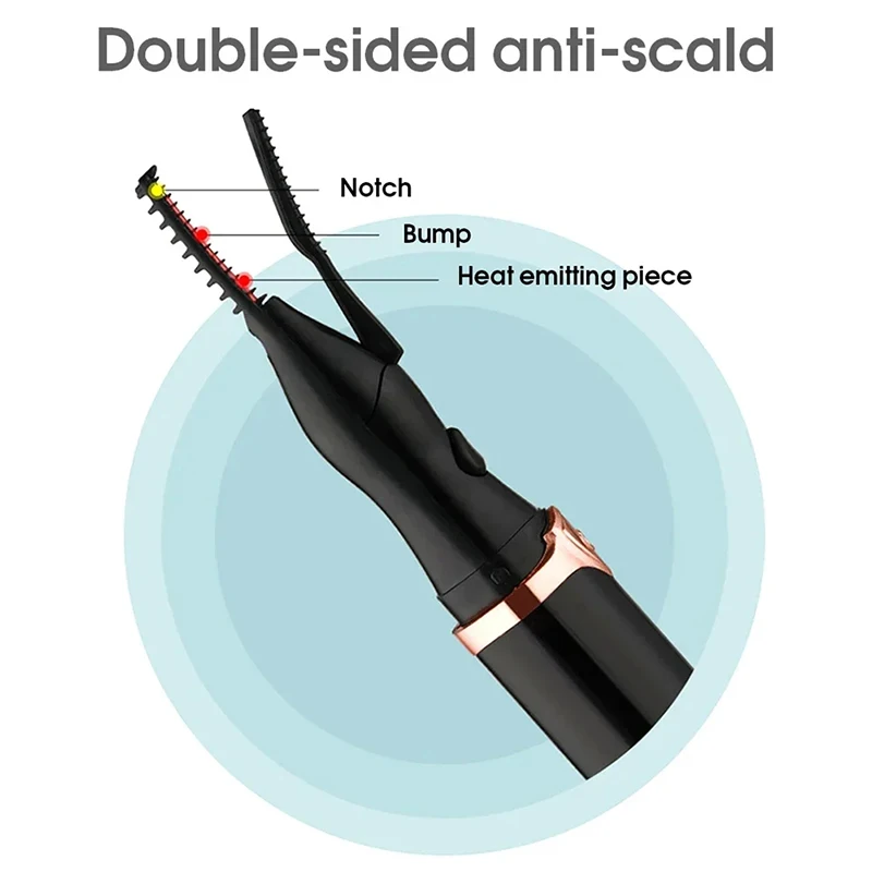 휴대용 가열 속눈썹 컬링 도구, 자연스러운 가짜 속눈썹, 미용 용품, USB, 3 가지 온도 모드