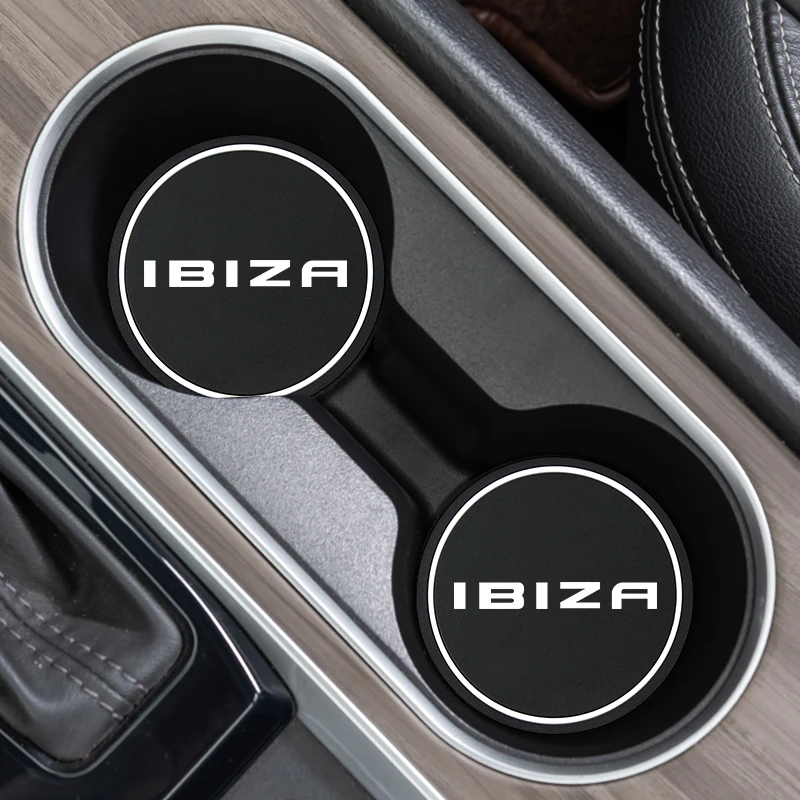 

2Pcs Car Silica Gel Water Coaster Anti-slip Pad Car Silicone Coaster Accessories For Ibiza LOGO 6L MK4 FR Line TSI TDI
