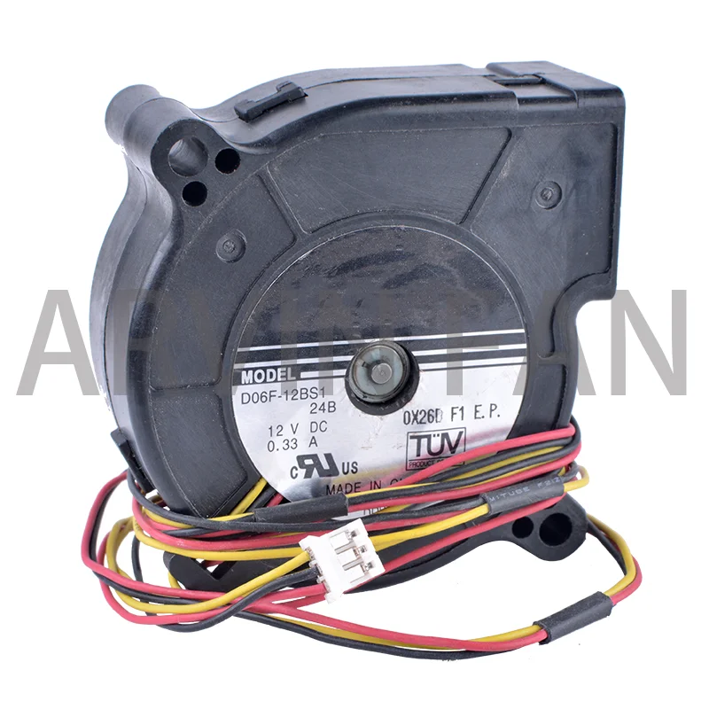 

D06F-12BS1 6025 6cm 60mm 12V 0.33A Double Ball Bearing High Volume Centrifugal Turbine Blower Fan