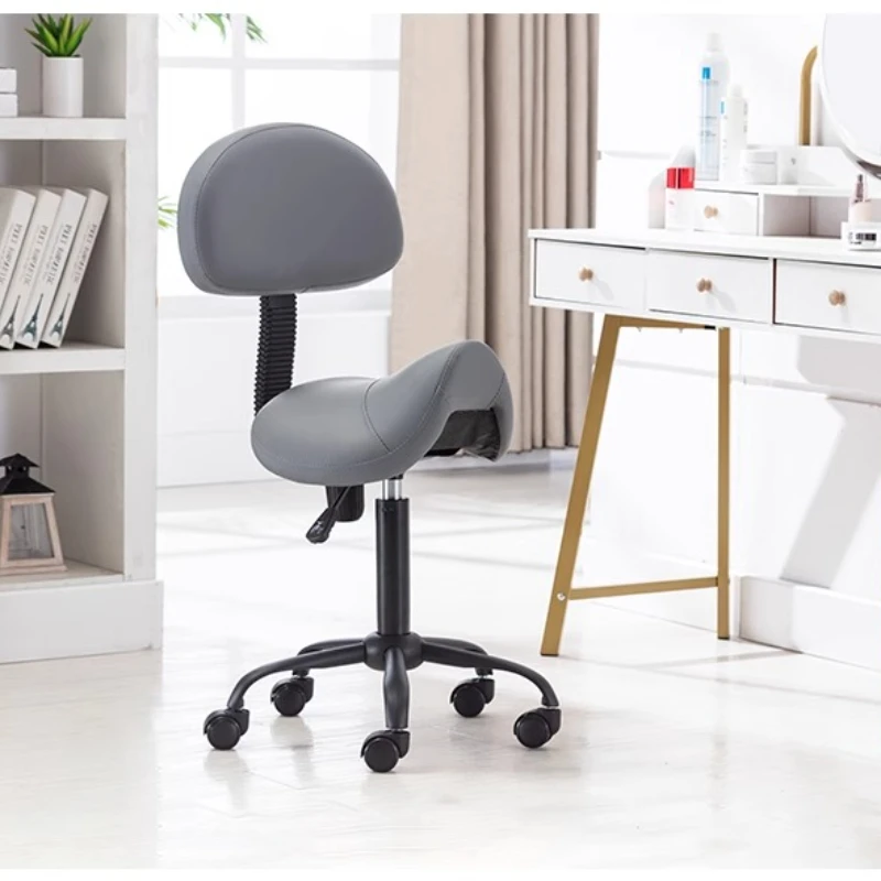 Beauty Salon Saddle Stool 360° Swivel Hydraulic Lift Chair Ergonomic Dental Work Seat Anti-Fatigue Salon Stool with PU Cushion