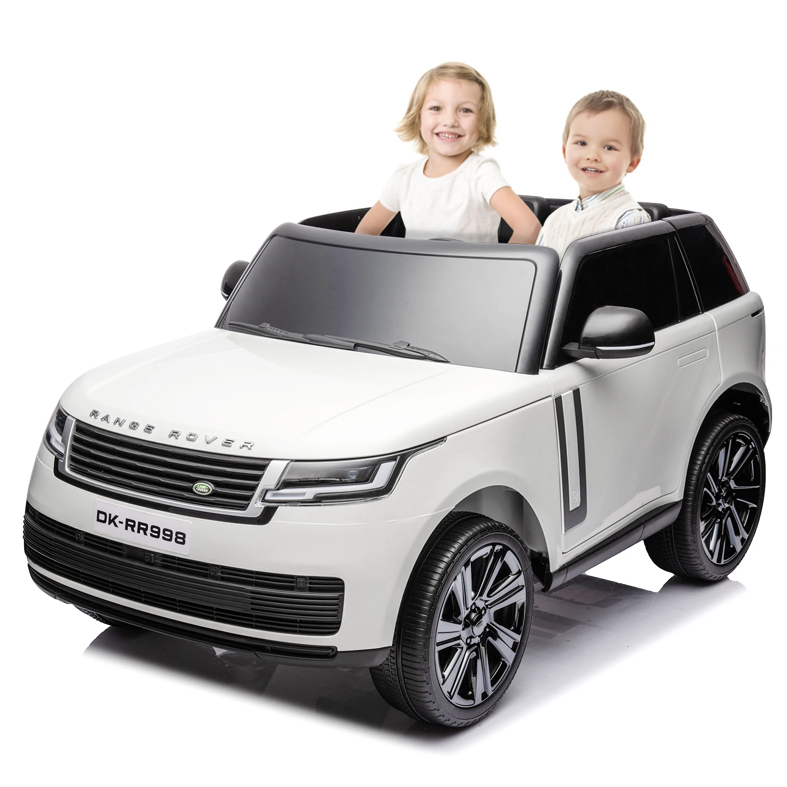 24V Officially Licensed Land Rover Ride On Car, 2-Seater w/Parent Remote Control,Wireless Music,LED Lights,Electric Car for Kids