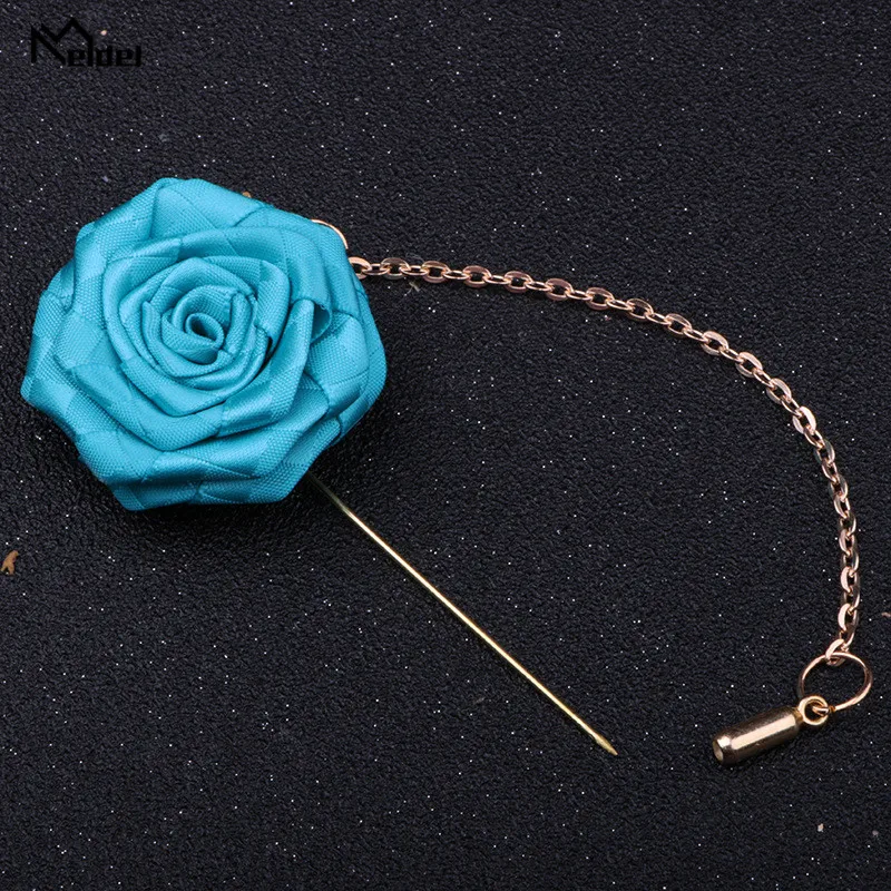 Broche de boda de 6 piezas para hombre, alfileres de ramillete, flor de rosa de seda, decoración de boda