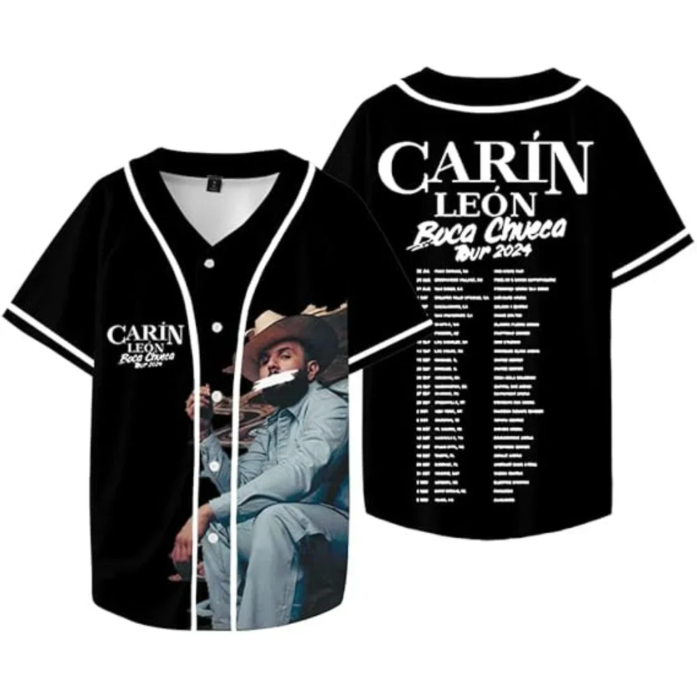 Carin Leon Boca Chueca 2024 Tour Baseball Jersey Women Men Short Sleeve T-shirt Casual Streetwear Unisex Clothes