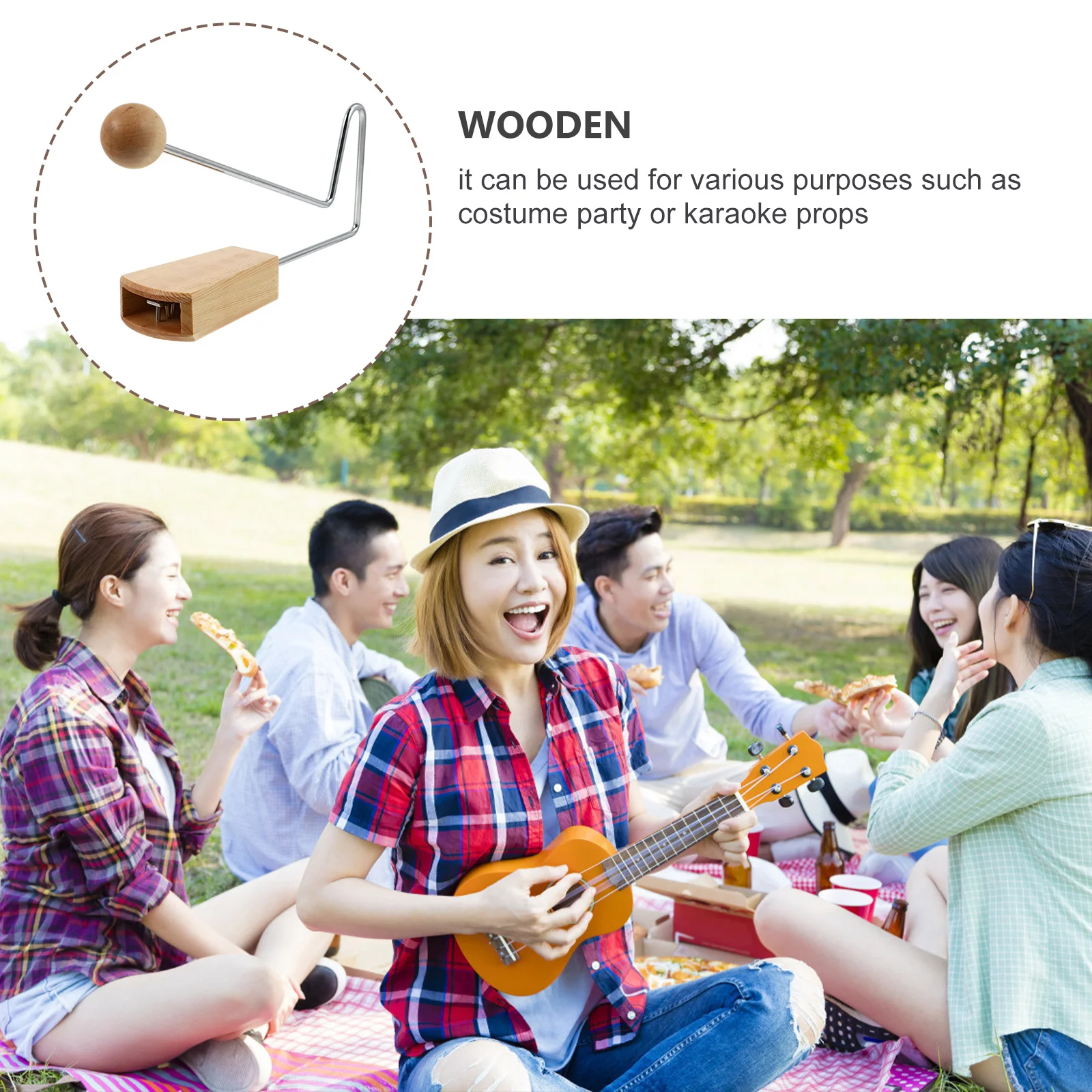 

Percussion Instrument Wooden Ball Bangzi Tremolo Music Plaything Durable Musical Iron