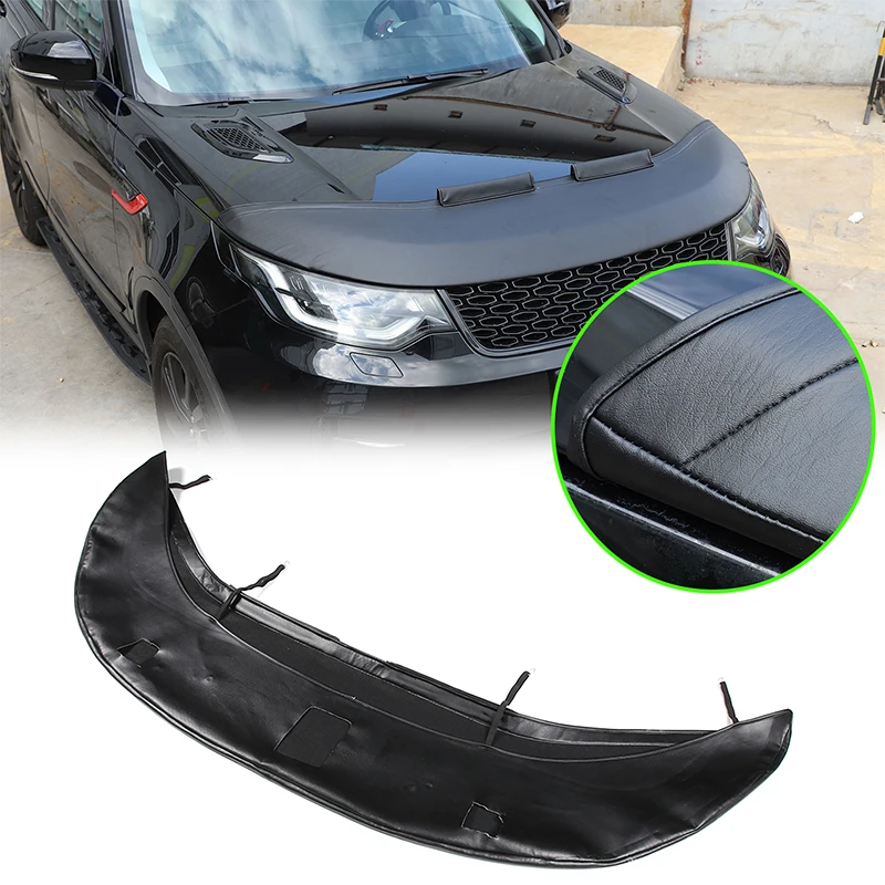 For Land Rover Discovery 5 LR5 2017-2024 leather Car Hood Cover Stone Deflector Hood Protection Shield Sand Block Accessories