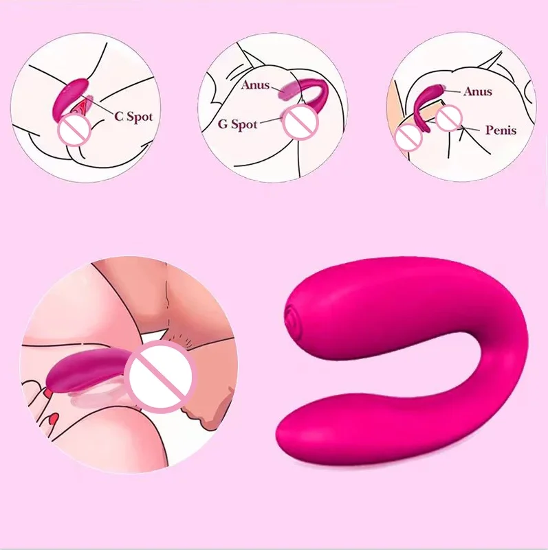 Couple G-spot vibrator sex toy female vaginal clitoral stimulation U-shaped vibrator female masturbation massager adult product