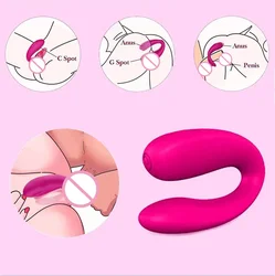 Couple G-spot vibrator sex toy female vaginal clitoral stimulation U-shaped vibrator female masturbation massager adult product