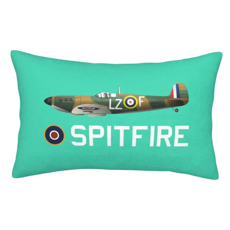 Custom Supermarine RAF Spitfires Modern Pillow Cover WW2 War Fighter Aircraft Plane Airplane British Pillowcases Rectangle