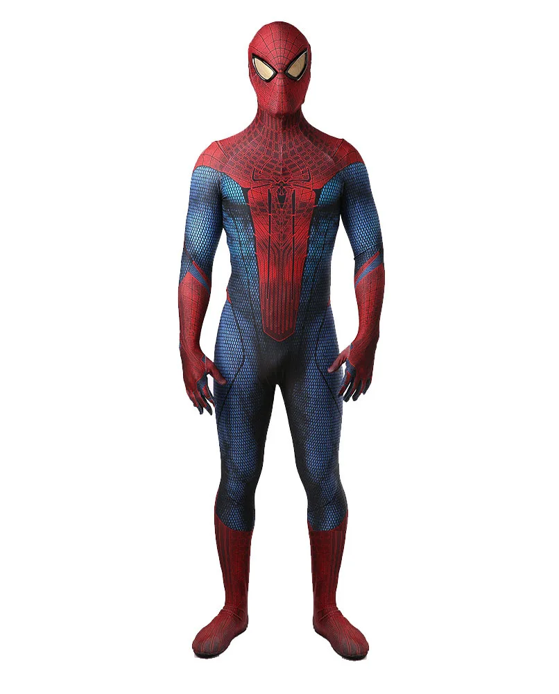 Adult Men 3D Monster Spider Web Cosplay Costume Full Body Jumpsuit with Hood Halloween Carnival Party Fancy Dress Outfit - view 4