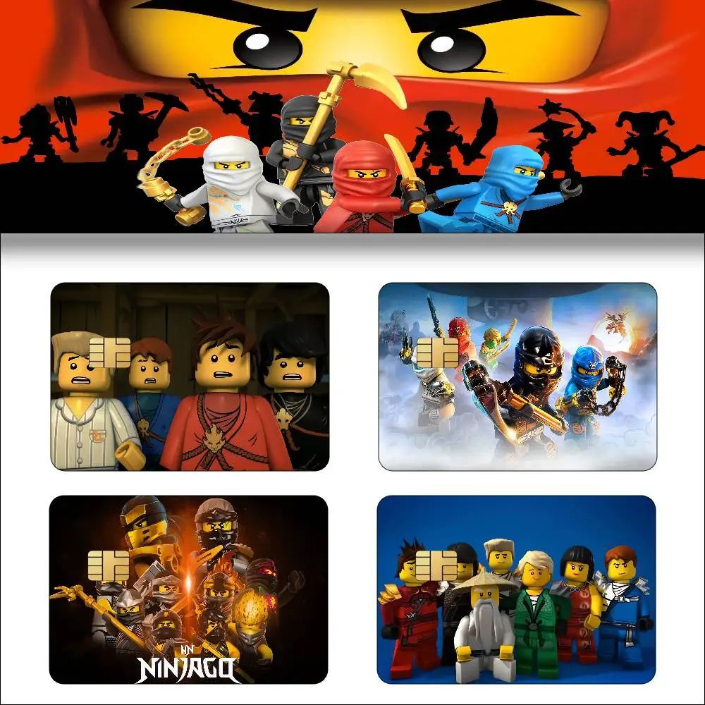 Anime N-Ninjago Anime Cartoon 1 Set Of 4 Pcs Bear Skin Sticker Film Tape Case For Big Credit Debit Card Front Side